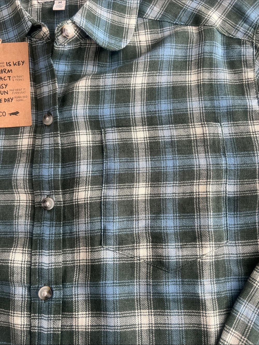 Toad and Co Boxy Flannel Button Down Shirt Re-Form Women's Medium - Picture 7 of 13